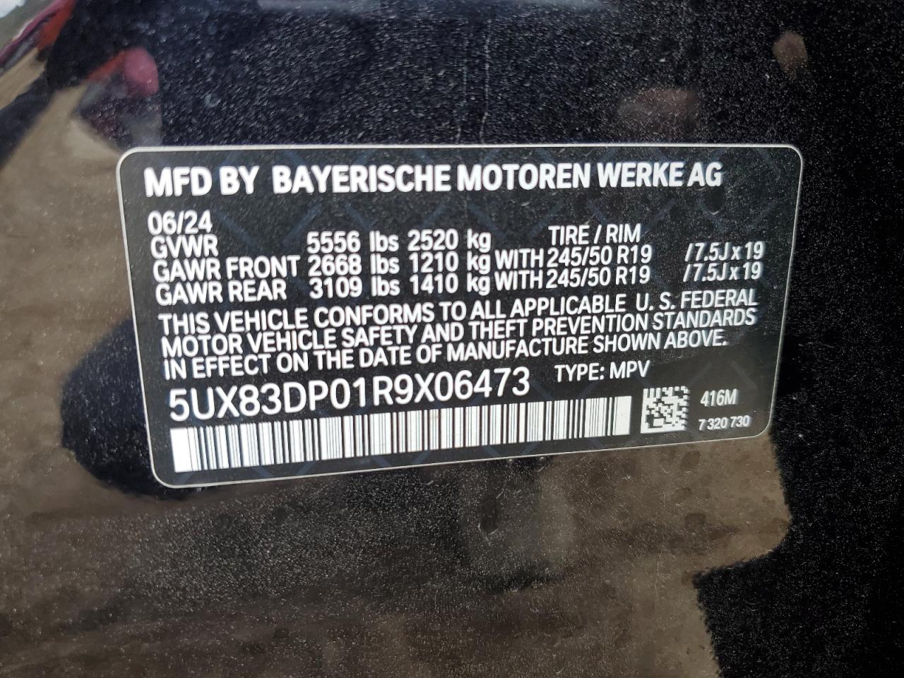 5UX83DP01R9X06473 2024 BMW X3 M40I