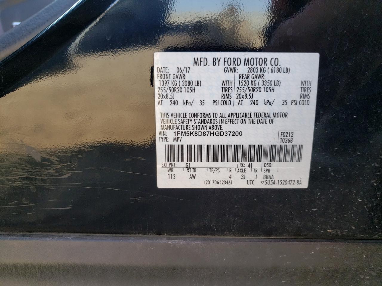 1FM5K8D87HGD37200 2017 FORD EXPLORER - Image 14