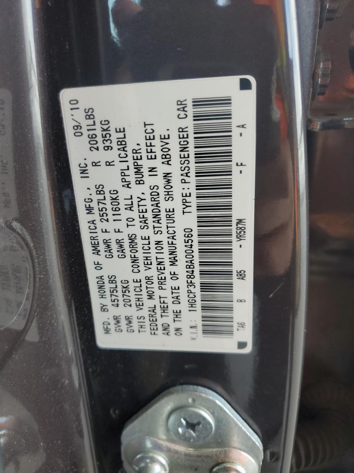 2011 Honda Accord Exl VIN: 1HGCP3F84BA004560 Lot: 68669504