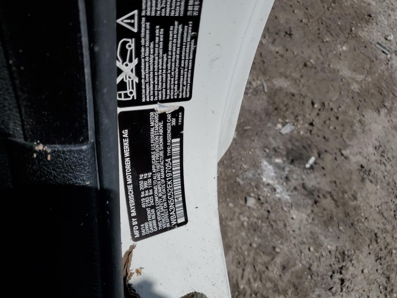 2014 BMW 428 Xi VIN: WBA3N5C52EK197054 Lot: 71804204