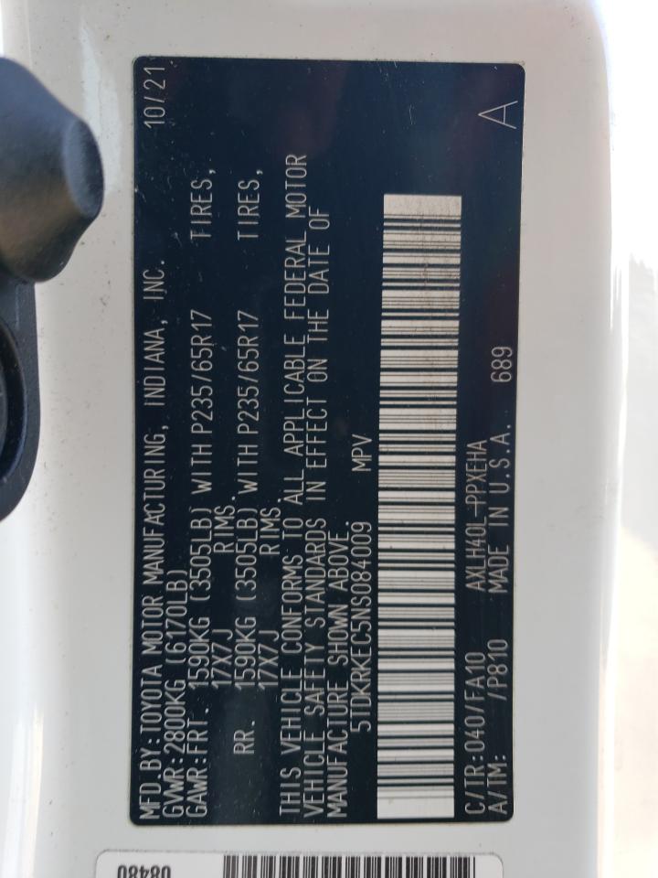 5TDKRKEC5NS084009 2022 Toyota Sienna Le