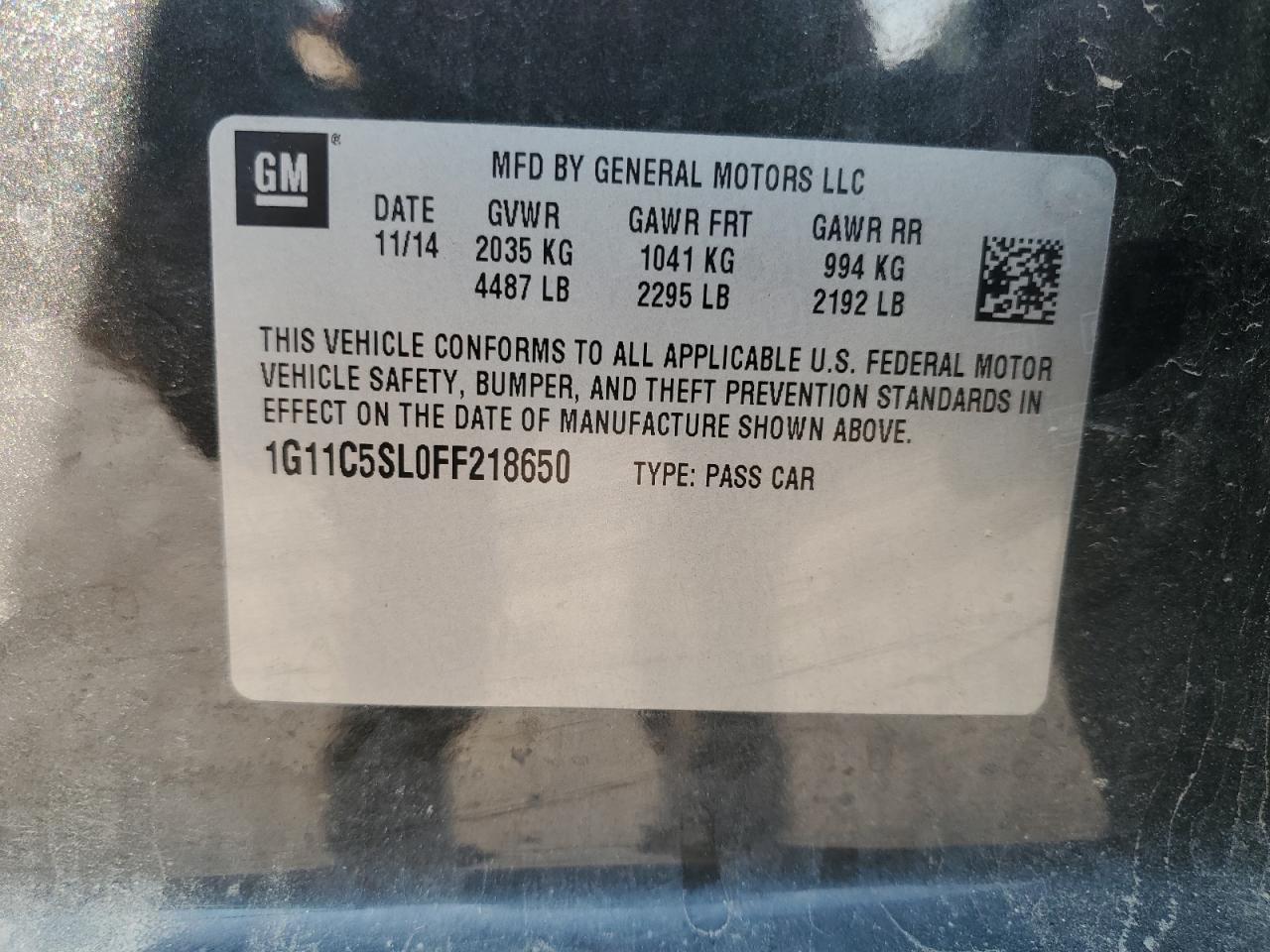 1G11C5SL0FF218650 2015 CHEVROLET MALIBU - Image 13