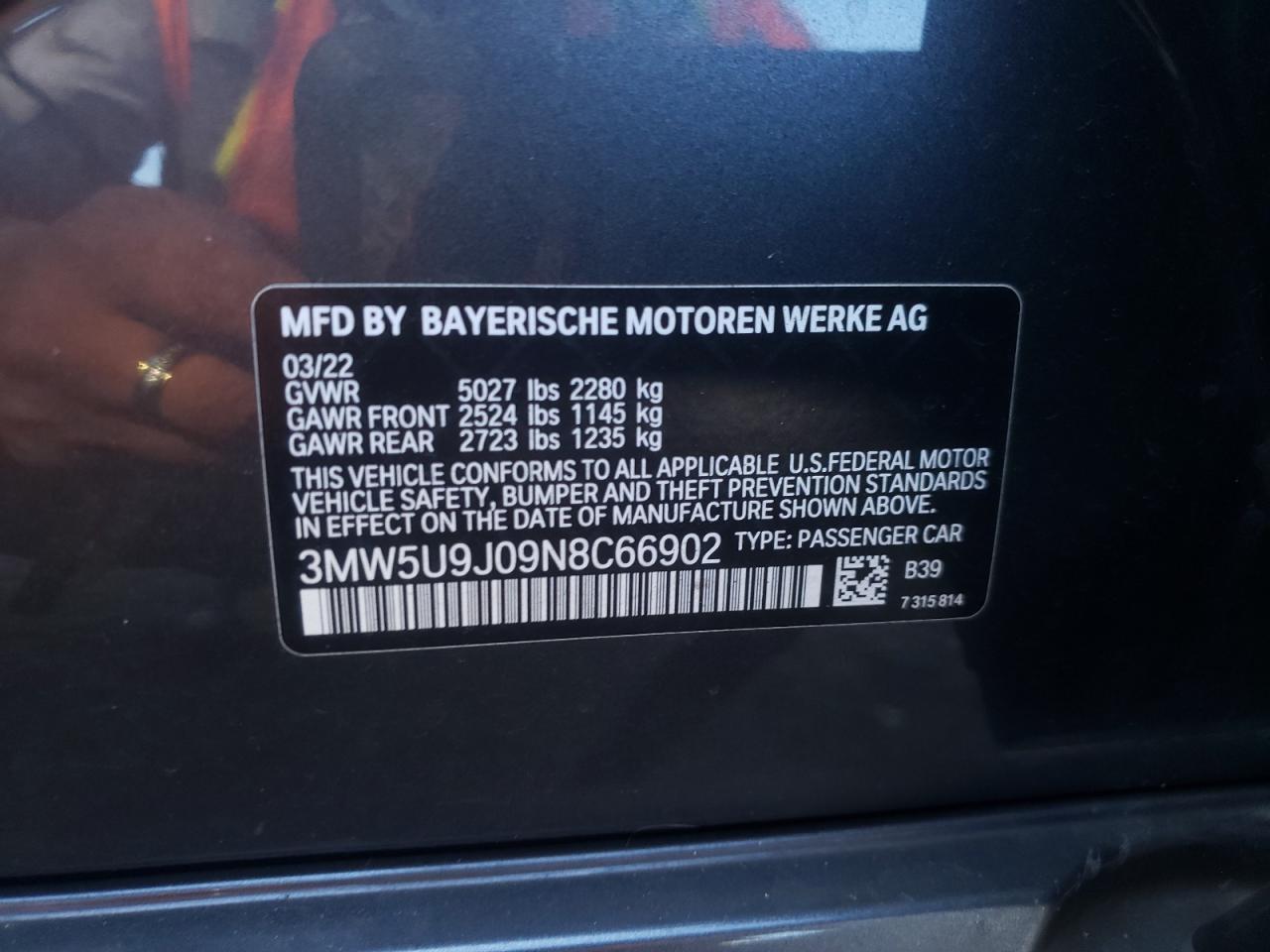 3MW5U9J09N8C66902 2022 BMW M340Xi