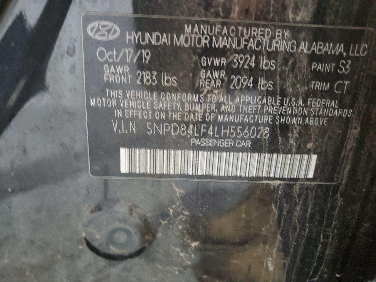 2020 Hyundai Elantra Sel VIN: 5NPD84LF4LH556028 Lot: 70083694