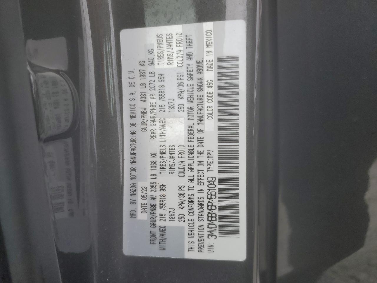 3MVDMBBM6PM561049 2023 Mazda Cx-30 Select