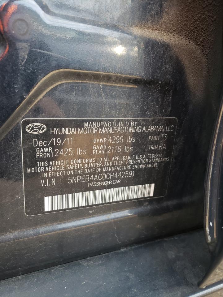 5NPEB4AC0CH442591 2012 Hyundai Sonata Gls