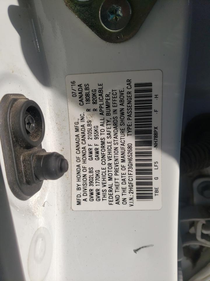 2HGFC1F73GH652680 2016 Honda Civic Exl 2HGFC1F73GH652680 2016 Honda Civic Exl