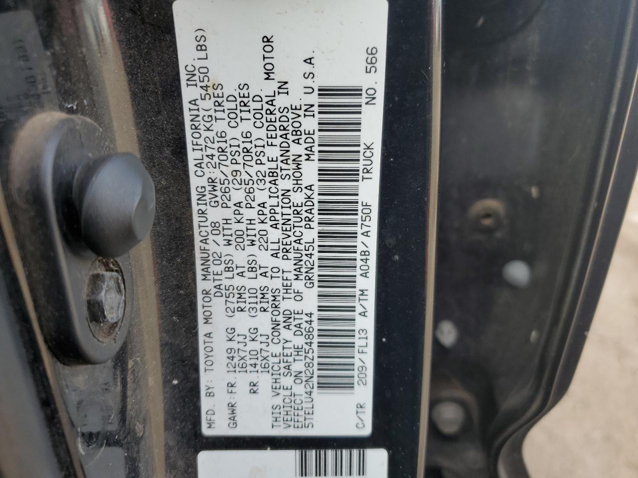 5TELU42N28Z548644 2008 Toyota Tacoma Double Cab