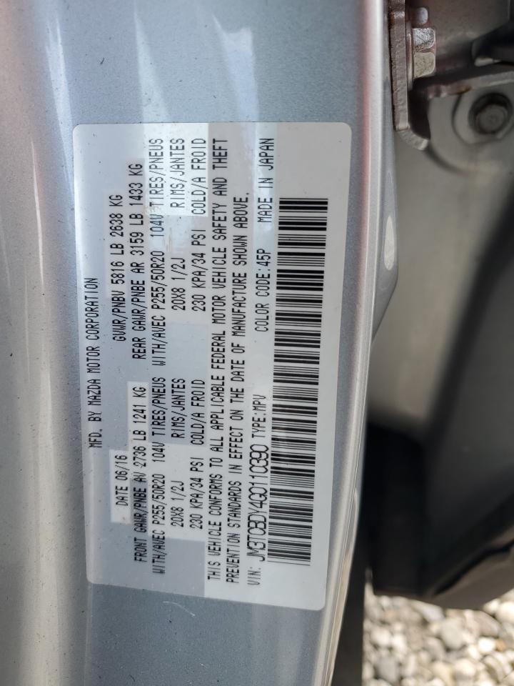 JM3TCBDY4G0110390 2016 Mazda Cx-9 Grand Touring