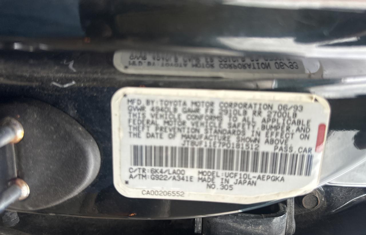 JT8UF11E7P0181512 1993 Lexus Ls 400