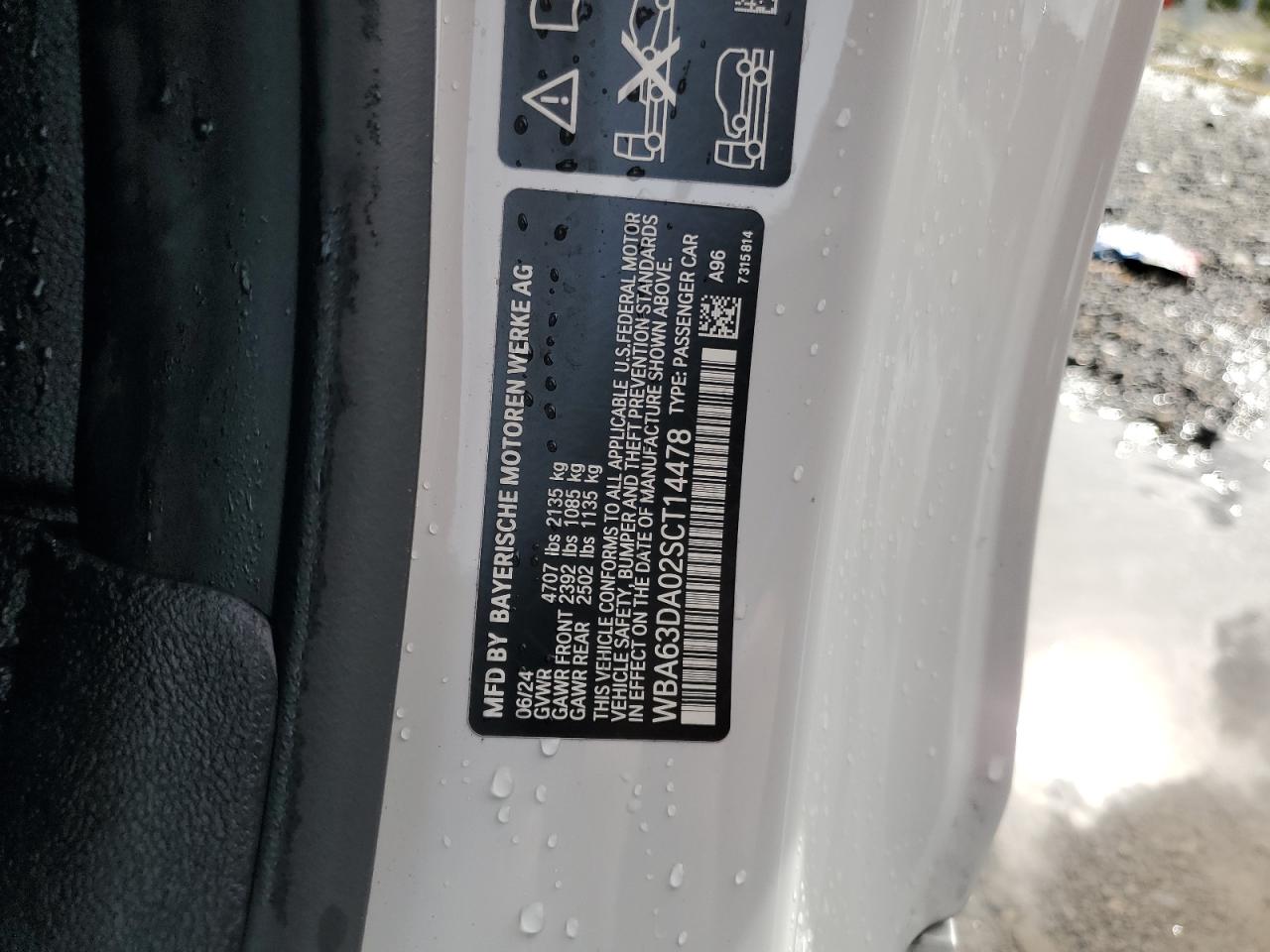 2025 BMW 430Xi VIN: WBA63DA02SCT14478 Lot: 72984834