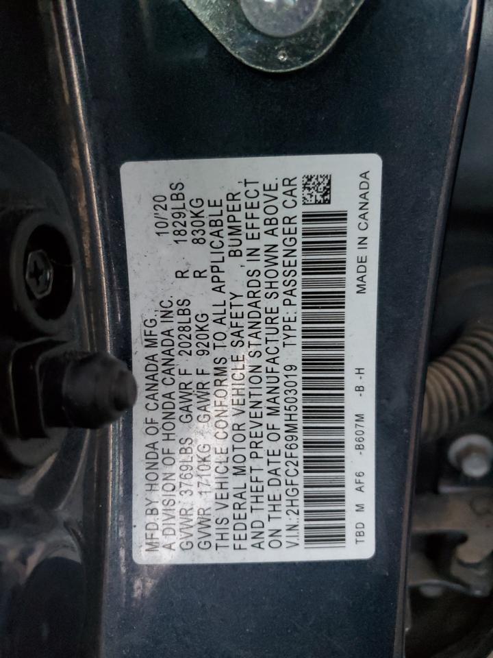 2HGFC2F69MH503019 2021 Honda Civic Lx