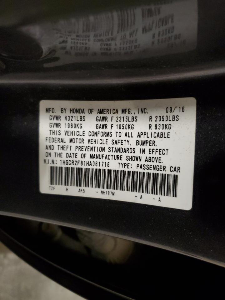 1HGCR2F81HA061716 2017 Honda Accord Exl