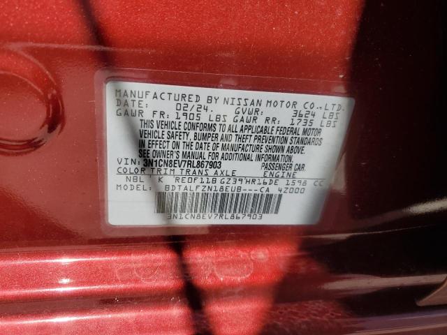 3N1CN8EV7RL867903 Nissan Versa SV 12