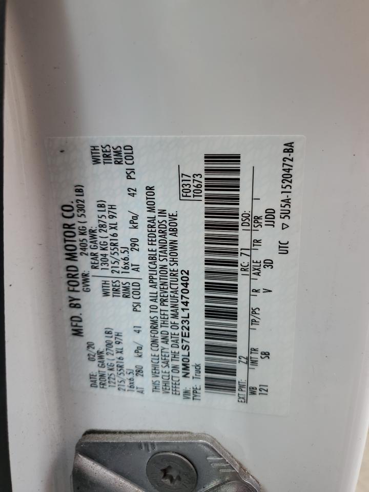 NM0LS7E23L1470402 2020 Ford Transit Connect Xl