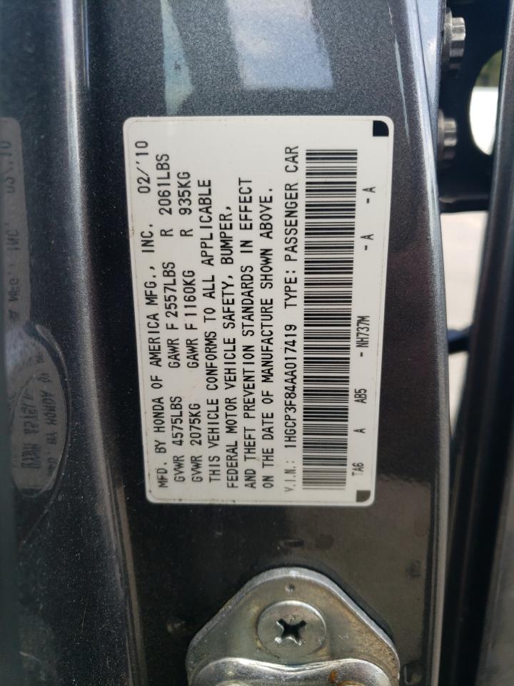 1HGCP3F84AA017419 2010 Honda Accord Exl