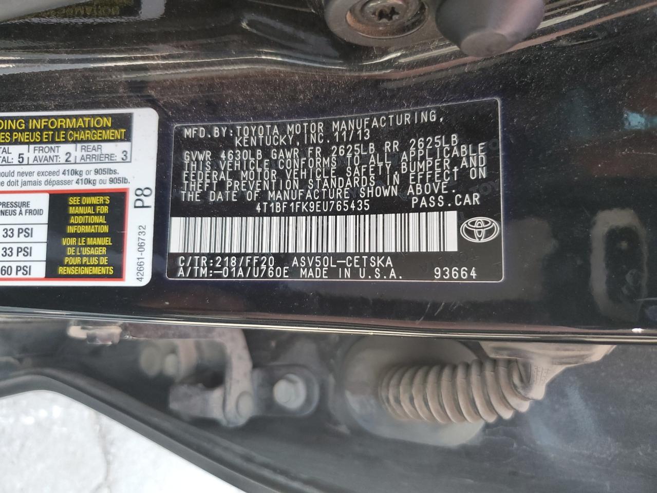 4T1BF1FK9EU765435 2014 Toyota Camry L