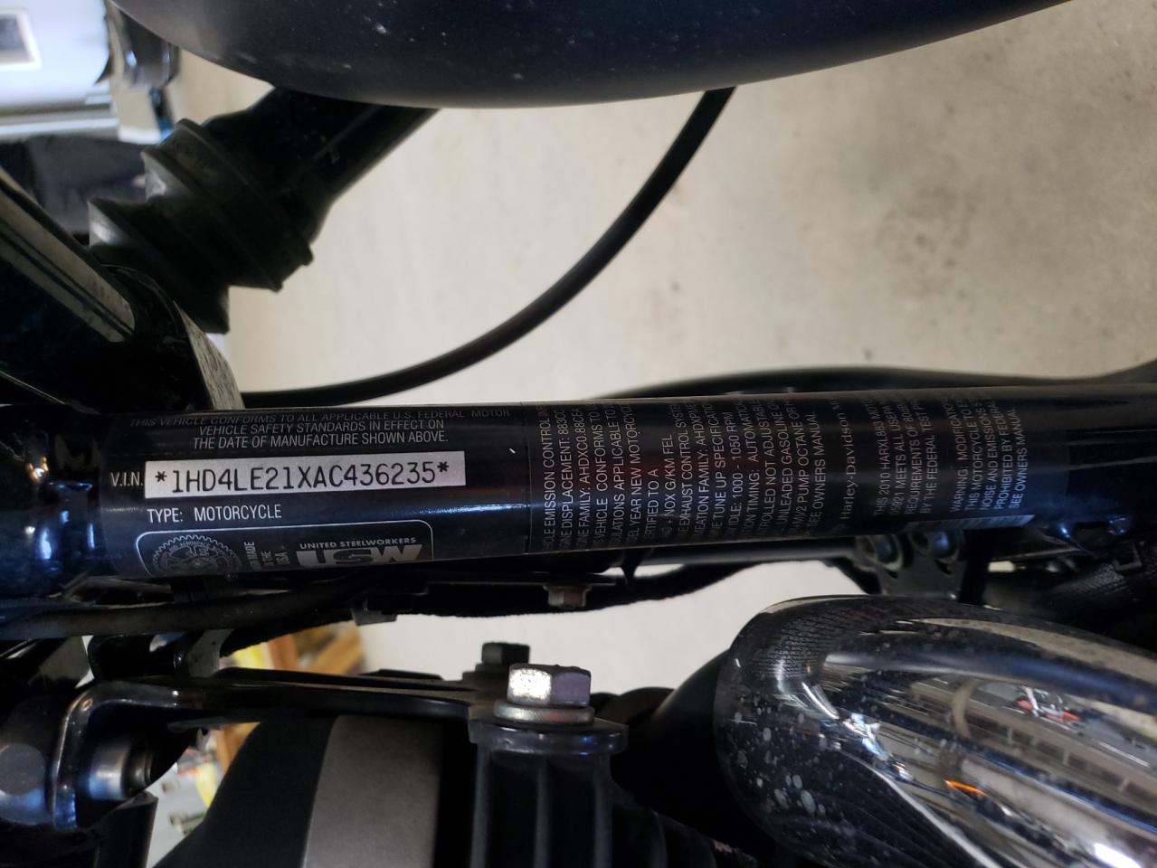 2010 Harley-Davidson Xl883 N VIN: 1HD4LE21XAC436235 Lot: 72814324