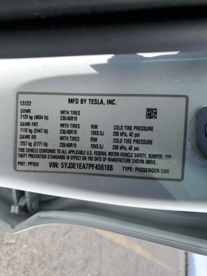 5YJ3E1EA7PF456188 2023 Tesla Model 3