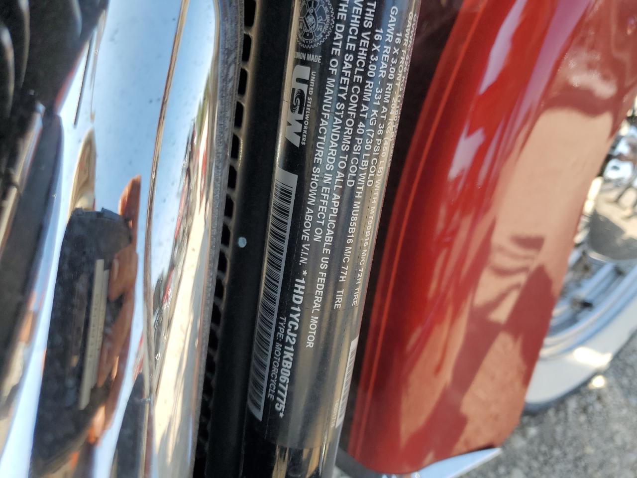 2019 Harley-Davidson Flde VIN: 1HD1YCJ21KB067775 Lot: 72730484