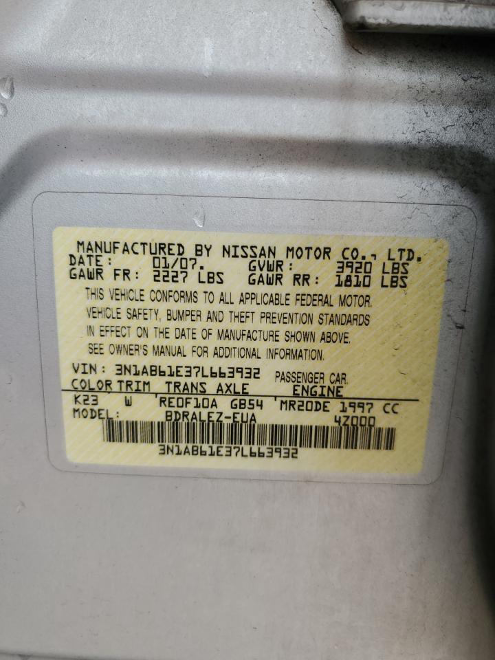 3N1AB61E37L663932 2007 Nissan Sentra 2.0