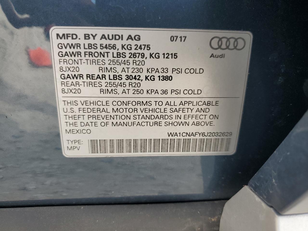 WA1CNAFY6J2032629 2018 AUDI Q5 - Image 13