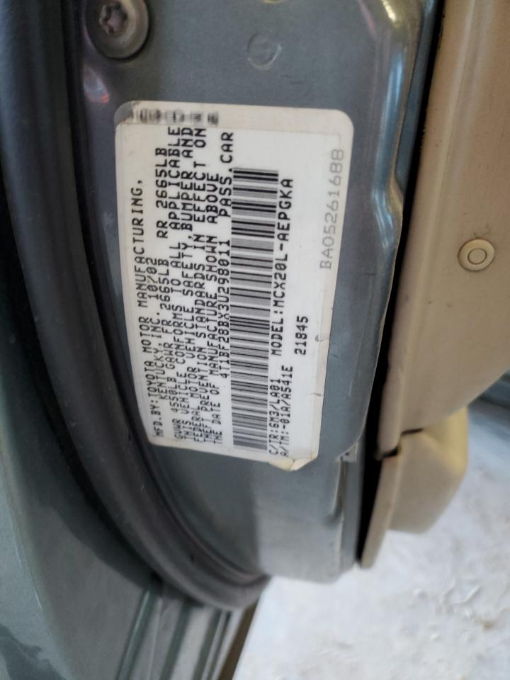 2003 Toyota Avalon Xl VIN: 4T1BF28BX3U298011 Lot: 81928534