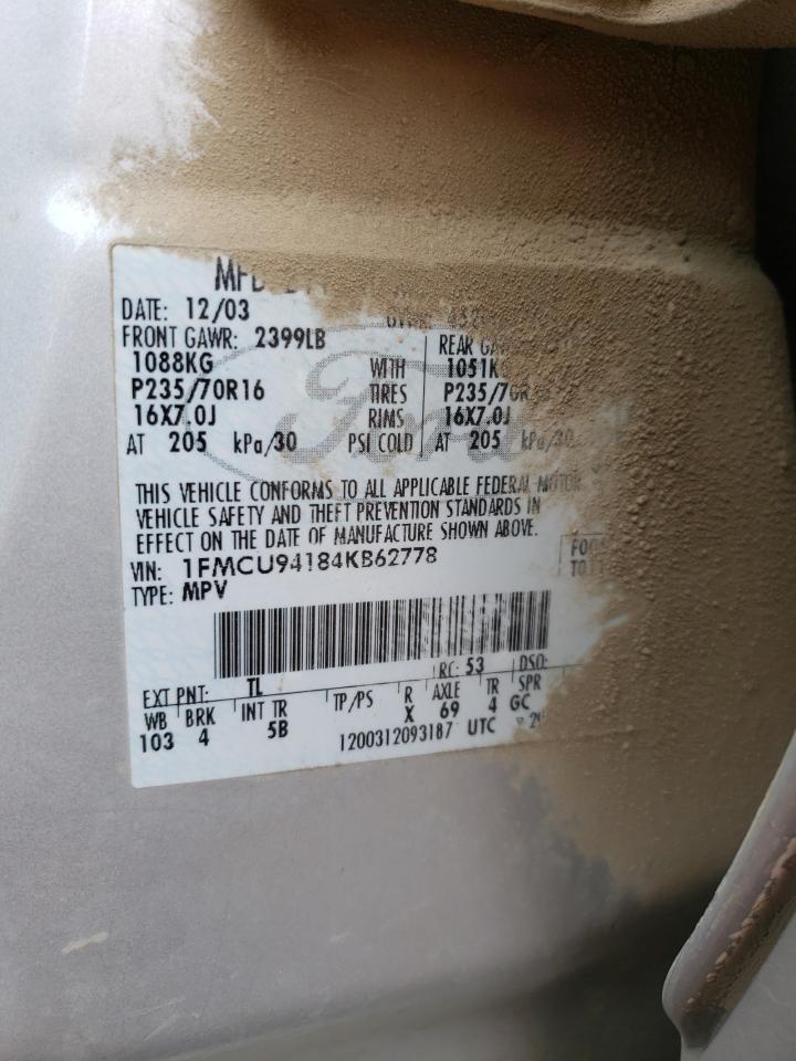 1FMCU94184KB62778 2004 Ford Escape Limited