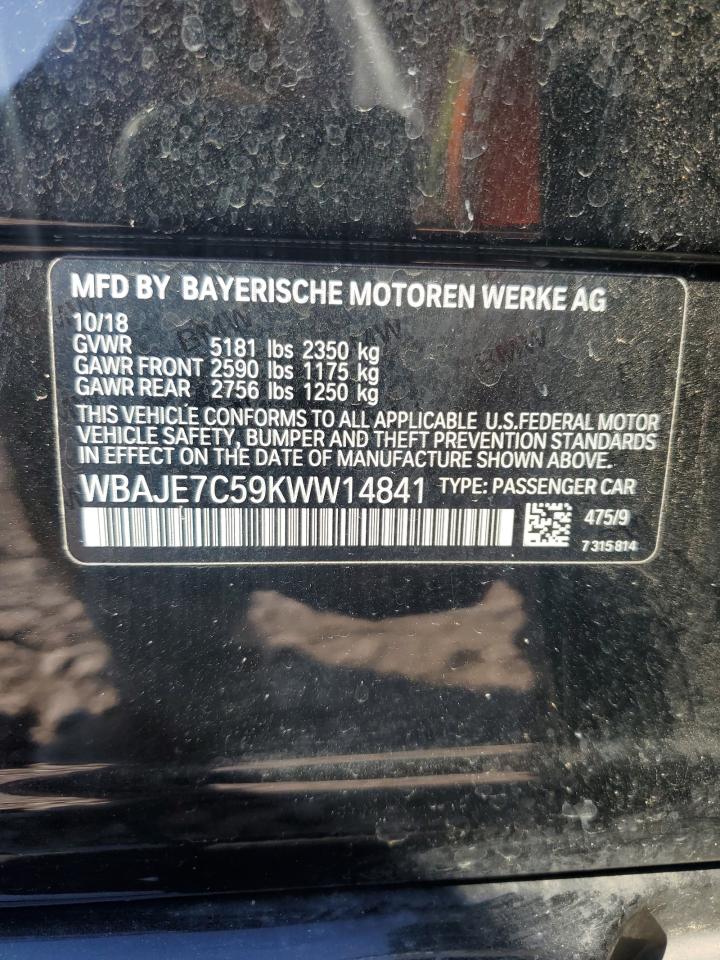 WBAJE7C59KWW14841 2019 BMW 540 Xi