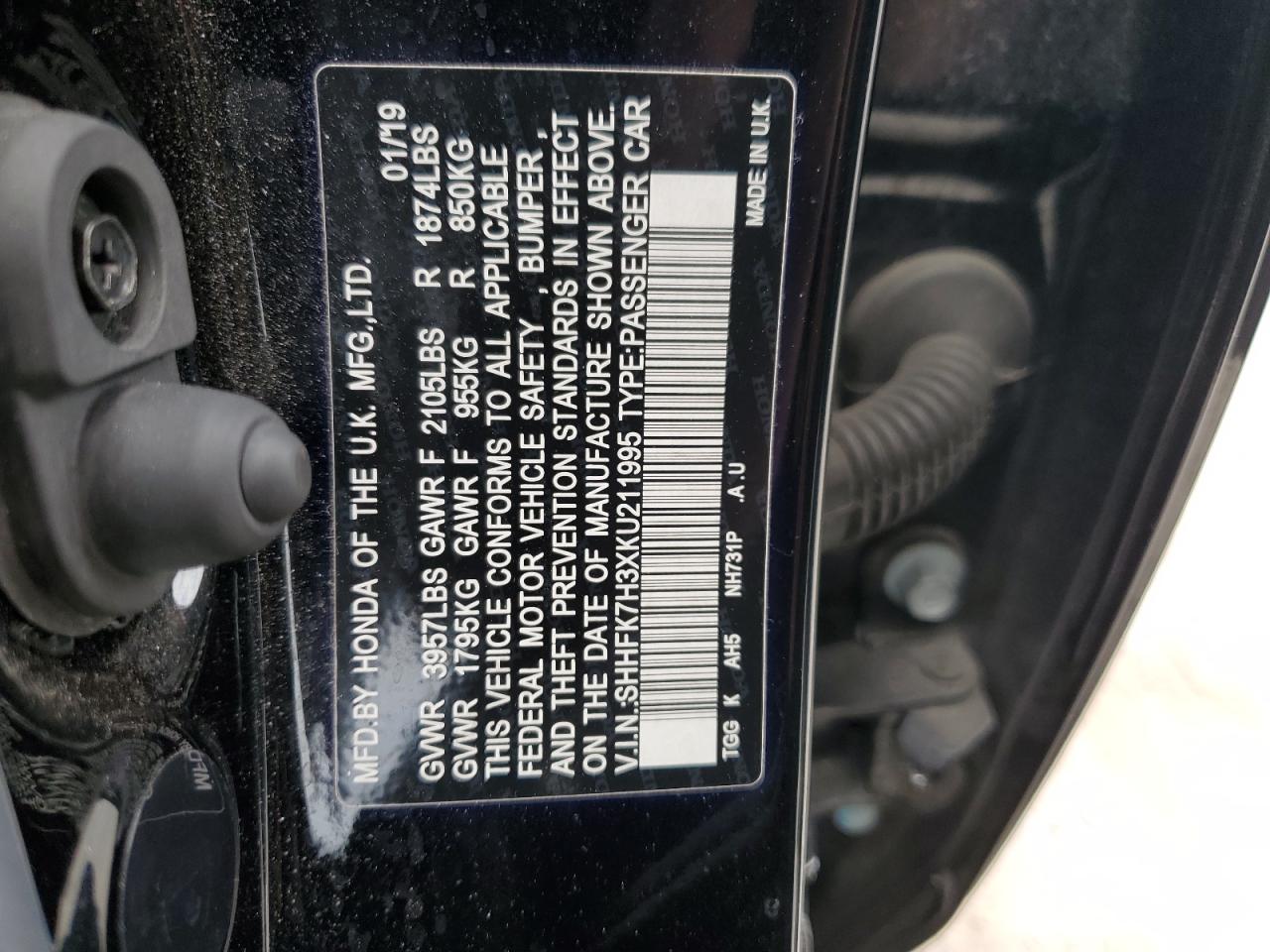 SHHFK7H3XKU211995 2019 Honda Civic Lx