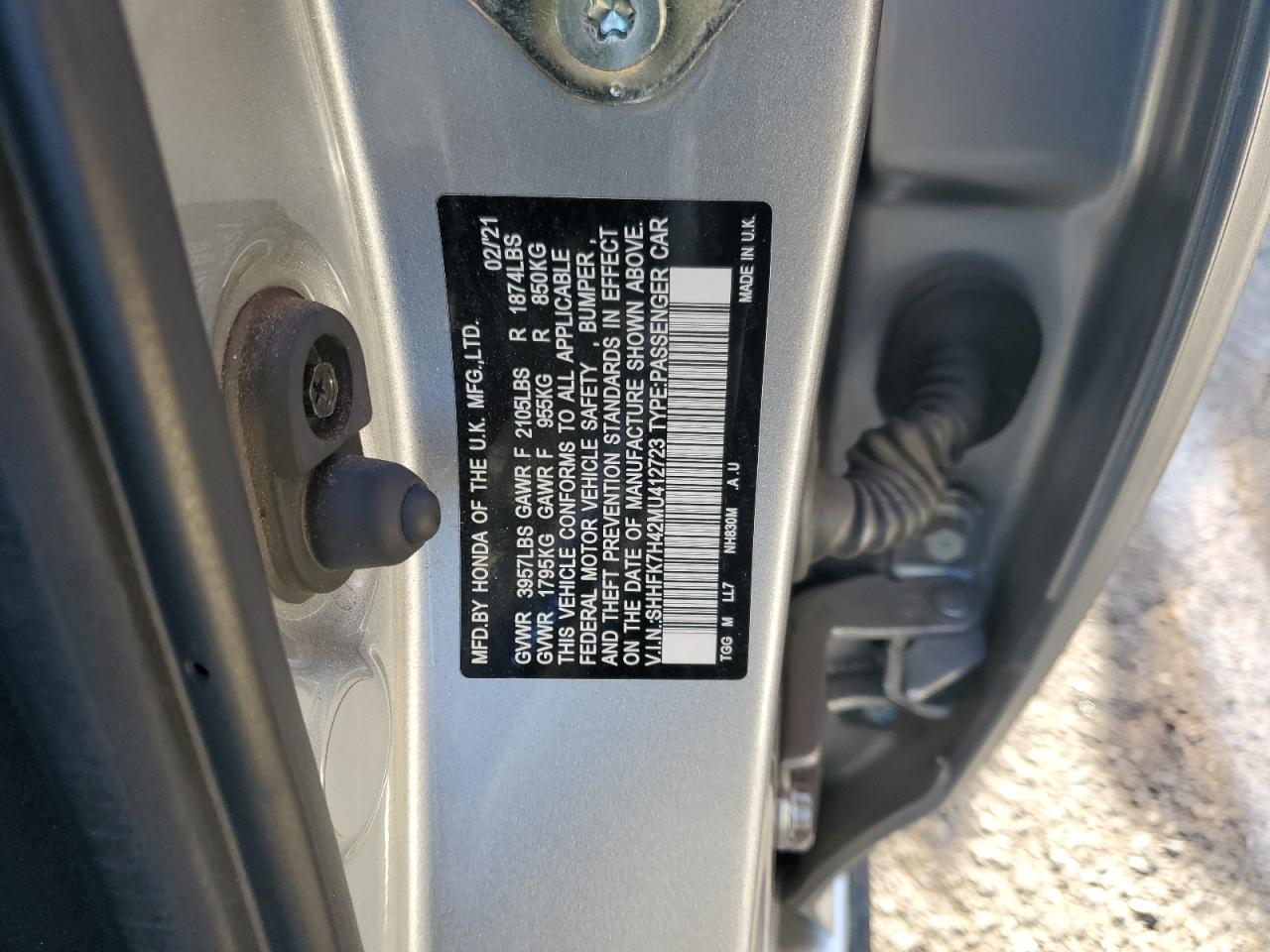 SHHFK7H42MU412723 2021 Honda Civic Sport