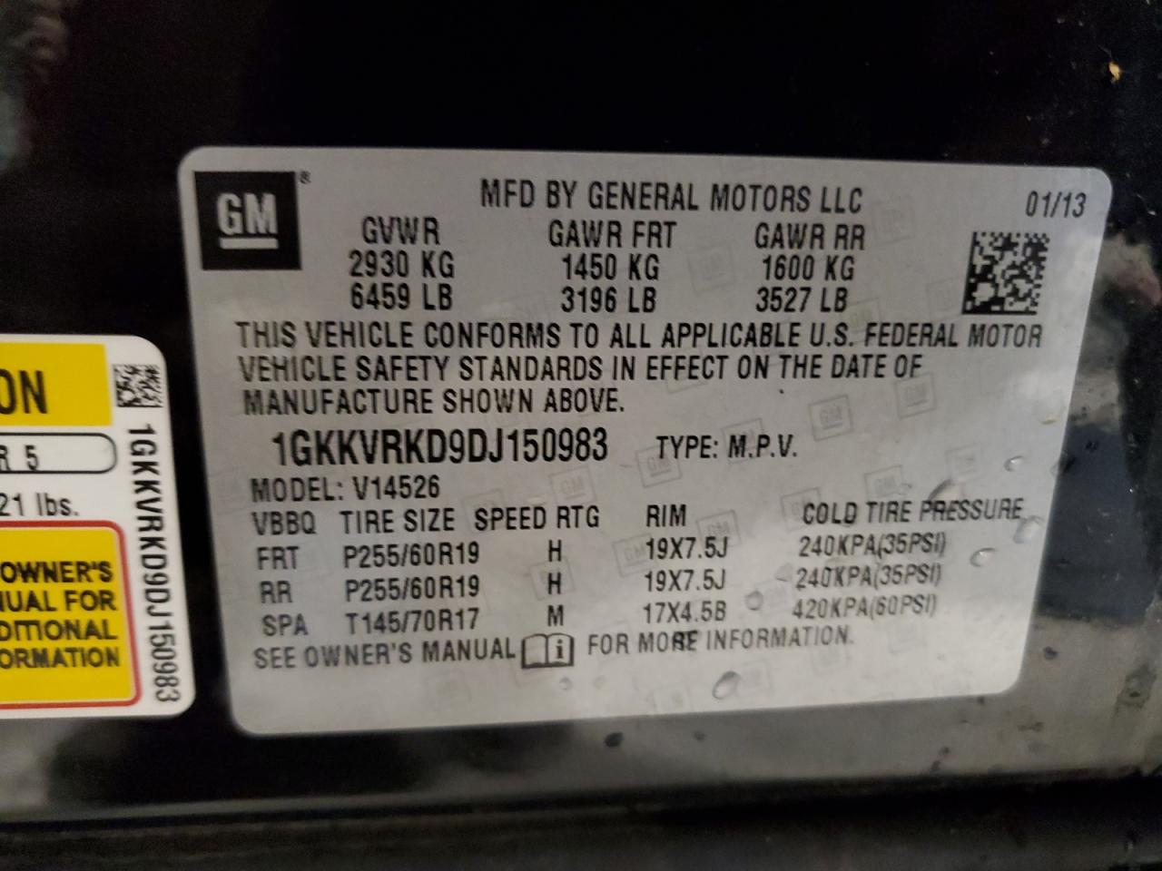 1GKKVRKD9DJ150983 2013 GMC Acadia Slt-1