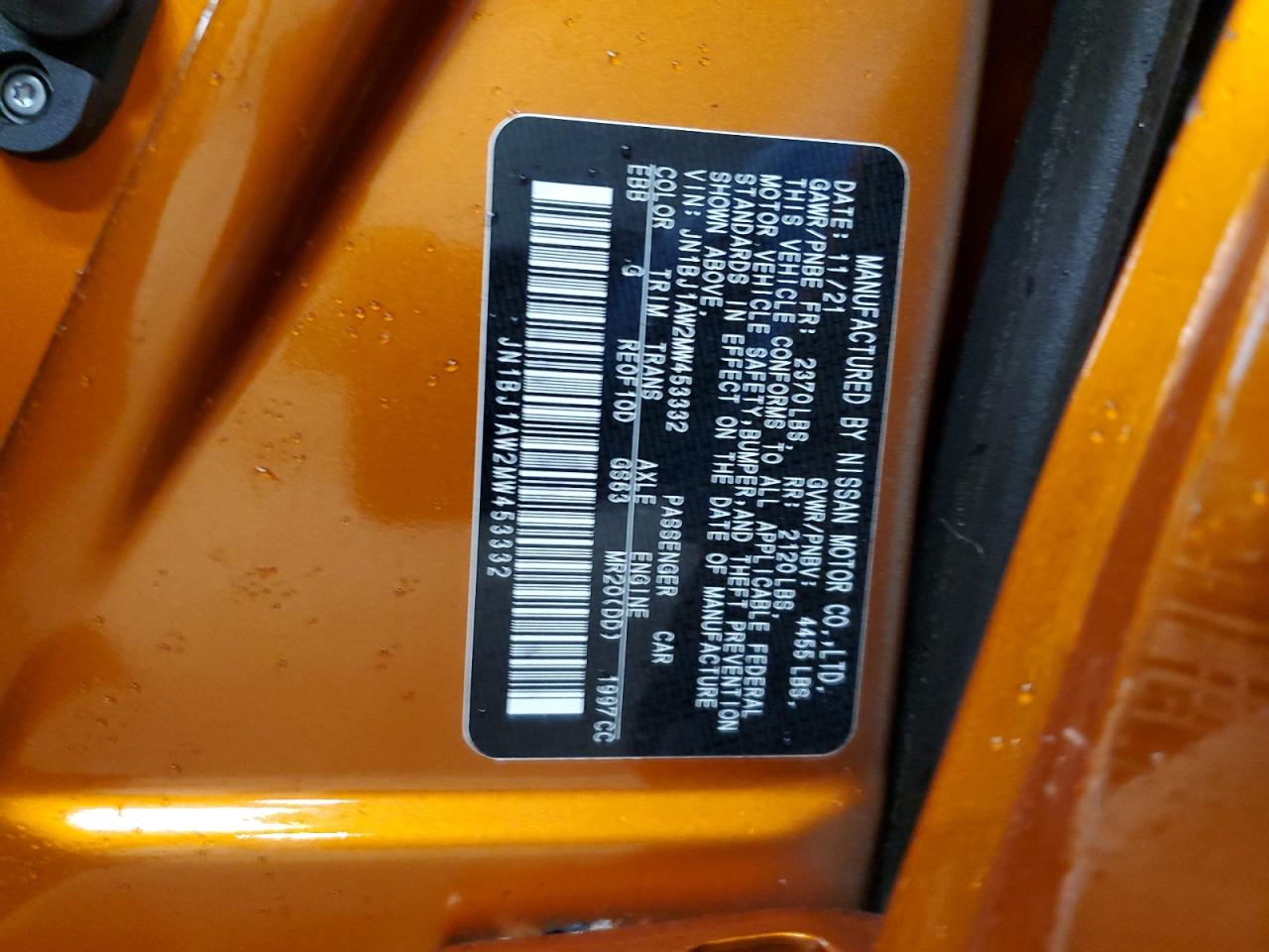 2021 Nissan Rogue Sport S VIN: JN1BJ1AW2MW453332 Lot: 73198264