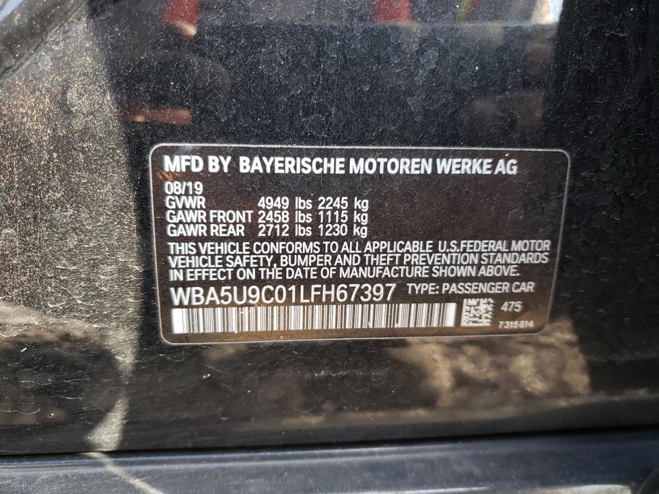 WBA5U9C01LFH67397 2020 BMW M340Xi