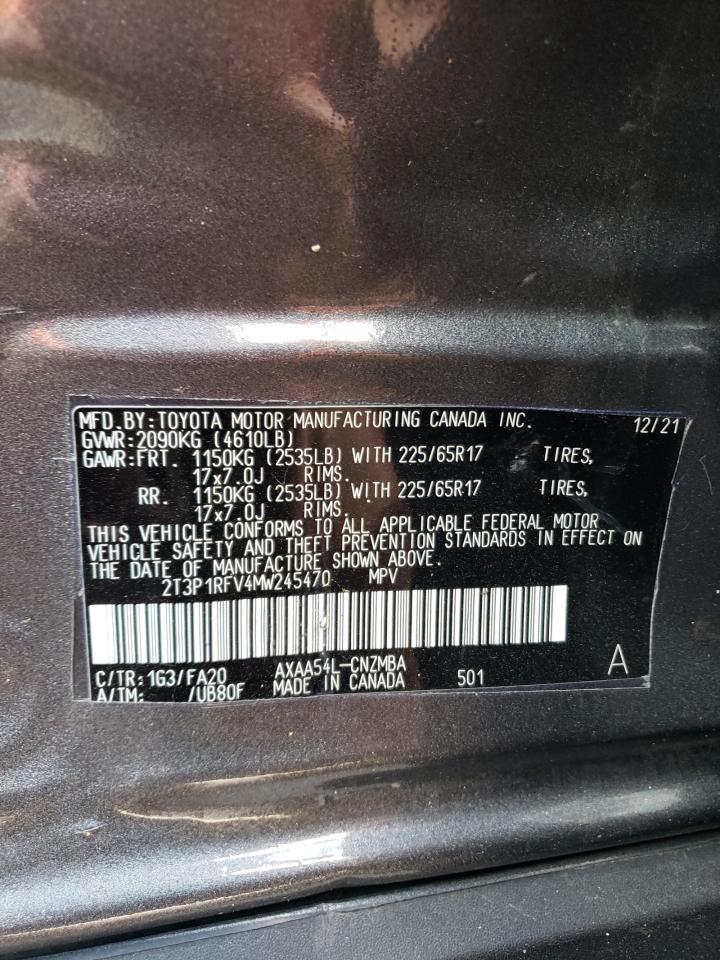 2T3P1RFV4MW245470 2021 Toyota Rav4 Xle