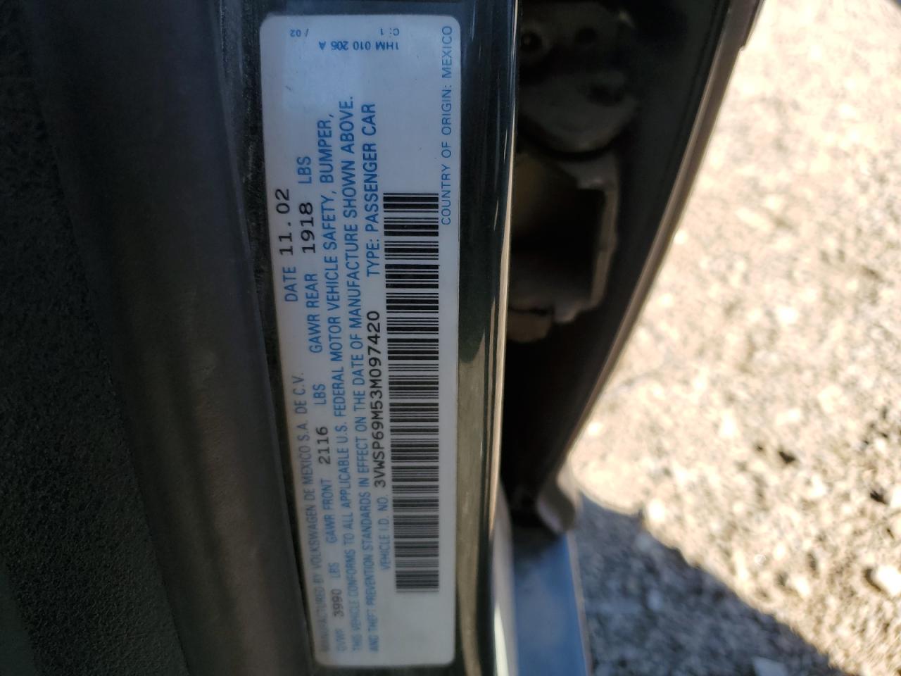 3VWSP69M53M097420 2003 Volkswagen Jetta Gls Tdi