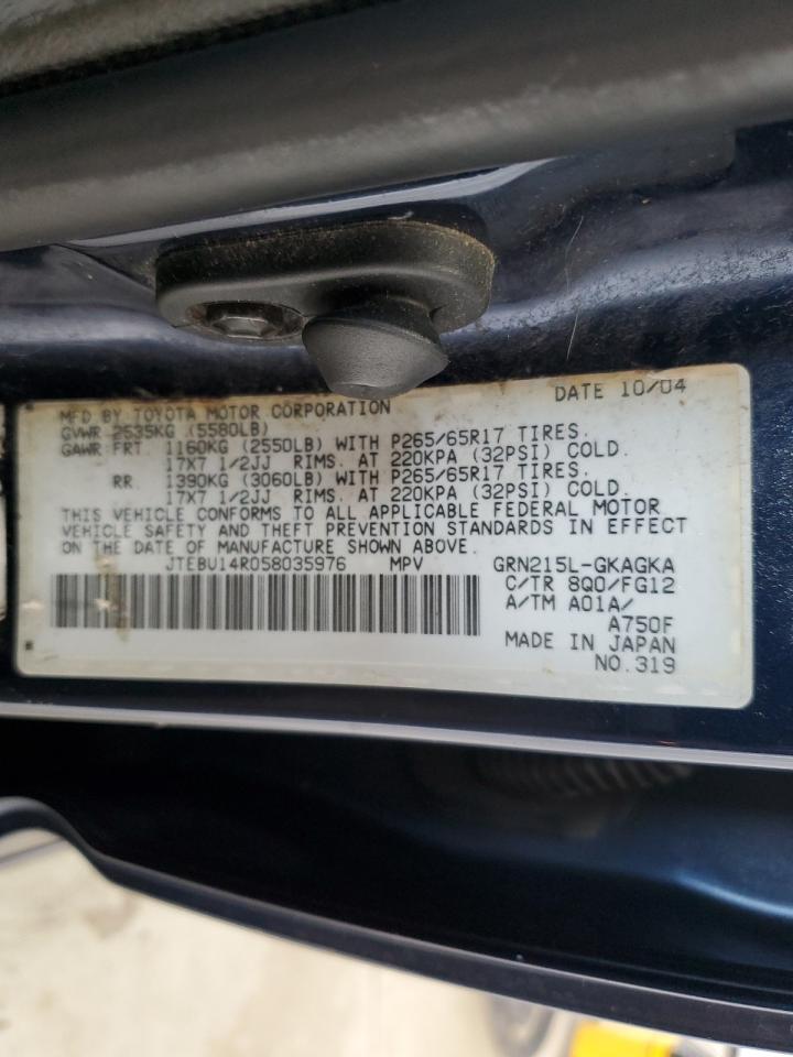 JTEBU14R058035976 2005 Toyota 4Runner Sr5