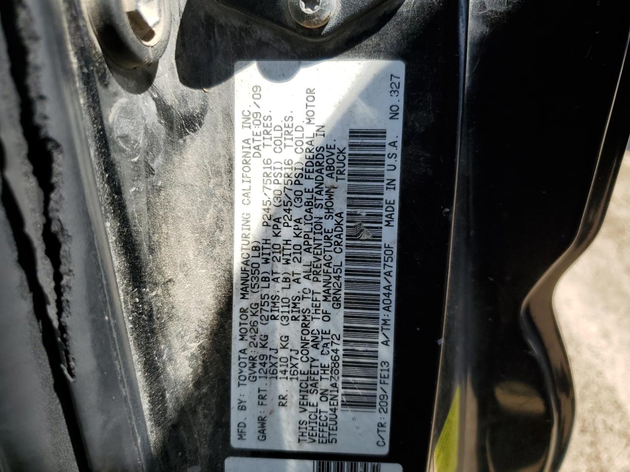 5TEUU4EN1AZ686472 2010 Toyota Tacoma Access Cab