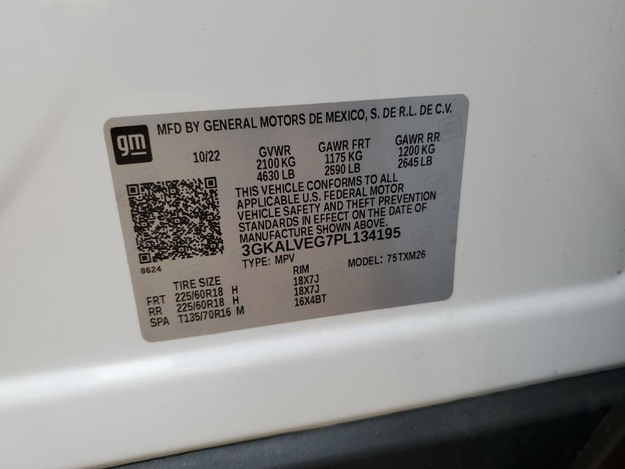 3GKALVEG7PL134195 2023 GMC Terrain Slt