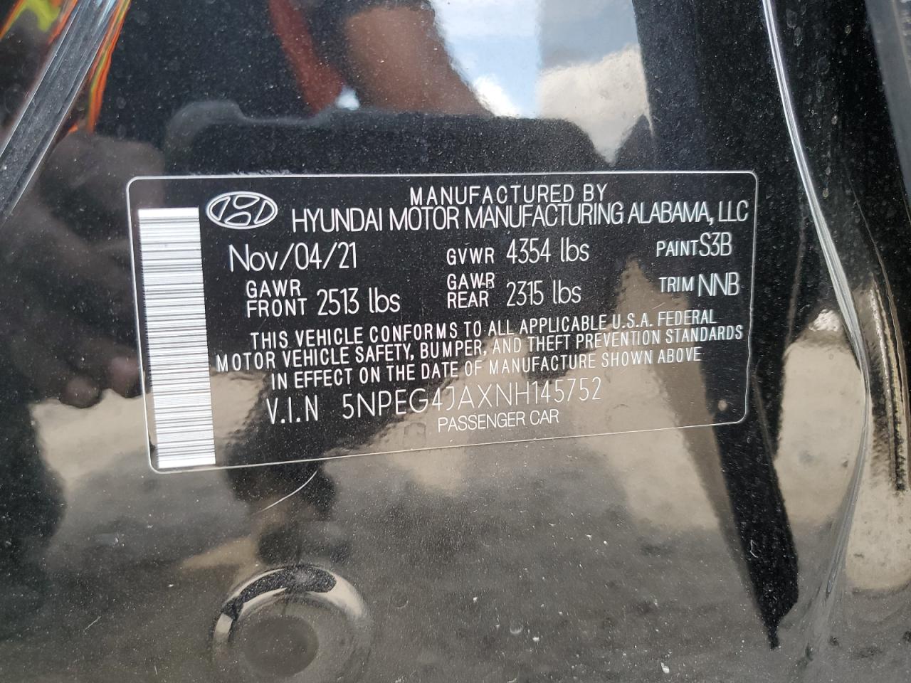 5NPEG4JAXNH145752 2022 Hyundai Sonata Se