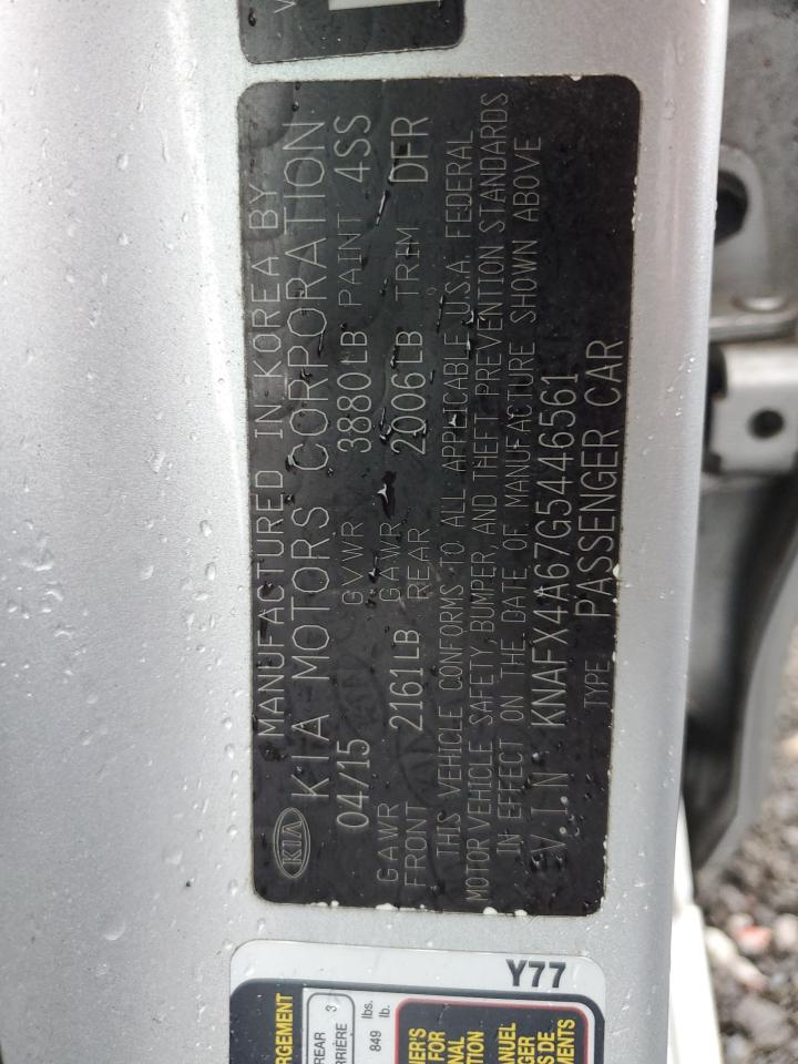 KNAFX4A67G5446561 2016 KIA FORTE - Image 12