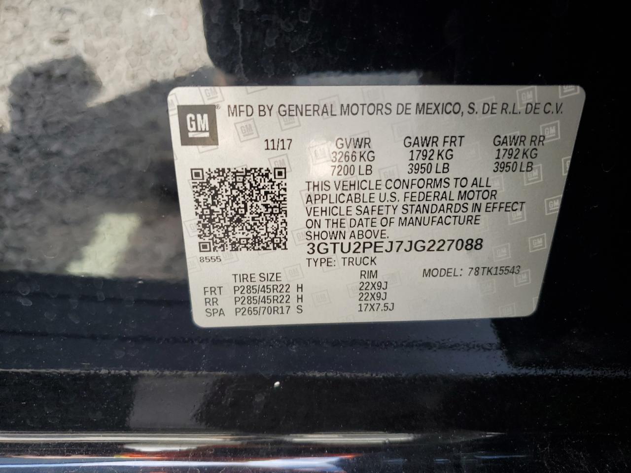 3GTU2PEJ7JG227088 2018 GMC Sierra K1500 Denali