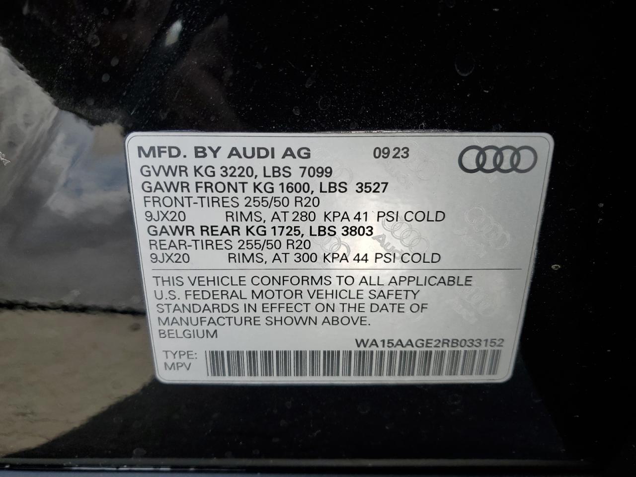 2024 Audi Q8 E-Tron Premium Plus VIN: WA15AAGE2RB033152 Lot: 67158044