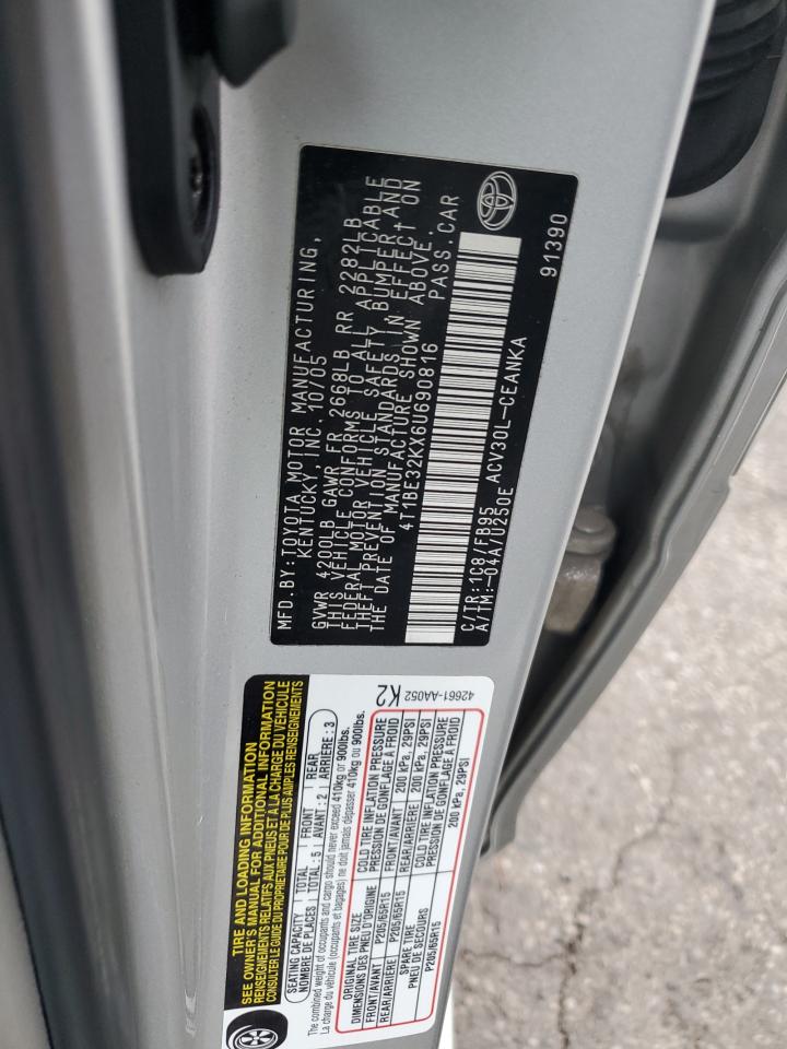 4T1BE32KX6U690816 2006 Toyota Camry Le