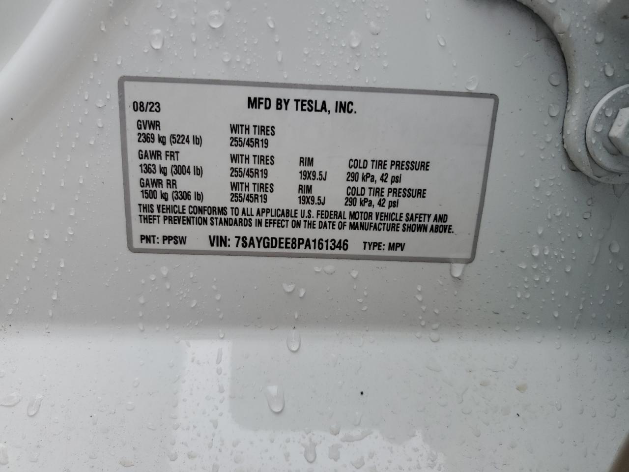 7SAYGDEE8PA161346 2023 Tesla Model Y