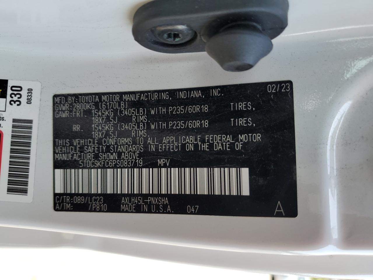 5TDCSKFC6PS083719 2023 TOYOTA SIENNA - Image 14