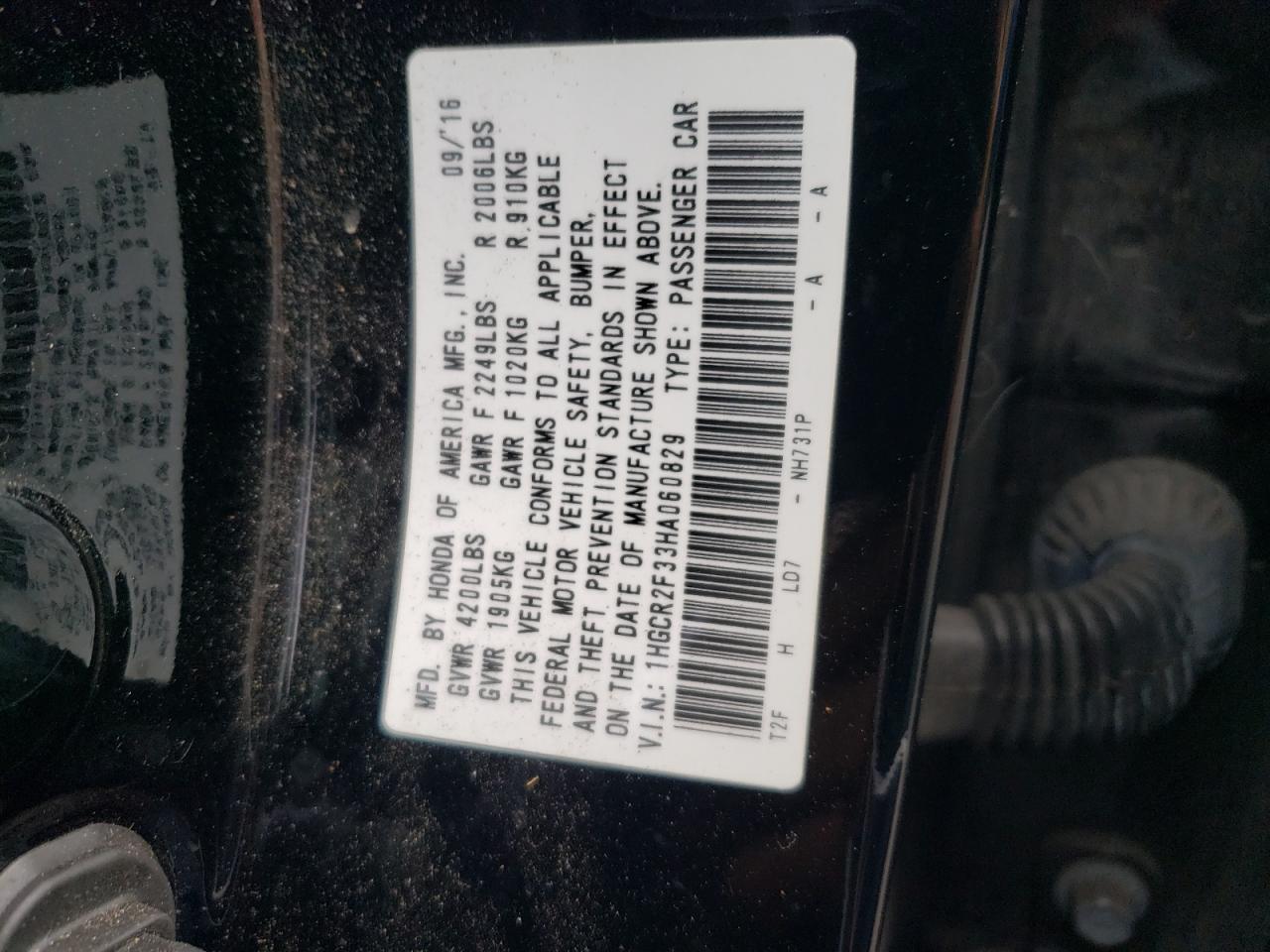 1HGCR2F33HA060829 2017 Honda Accord Lx