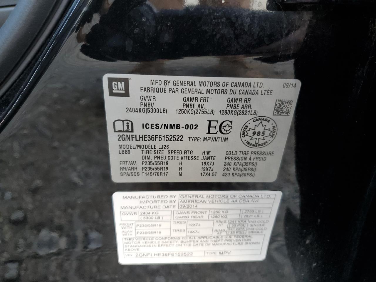 2GNFLHE36F6152522 2015 Chevrolet Equinox Ltz