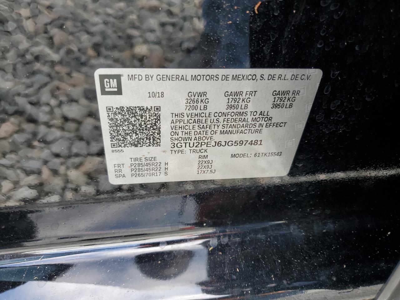 3GTU2PEJ6JG597481 2018 GMC Sierra K1500 Denali