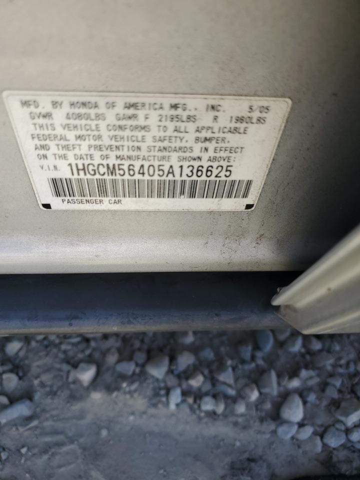 1HGCM56405A136625 2005 Honda Accord Lx